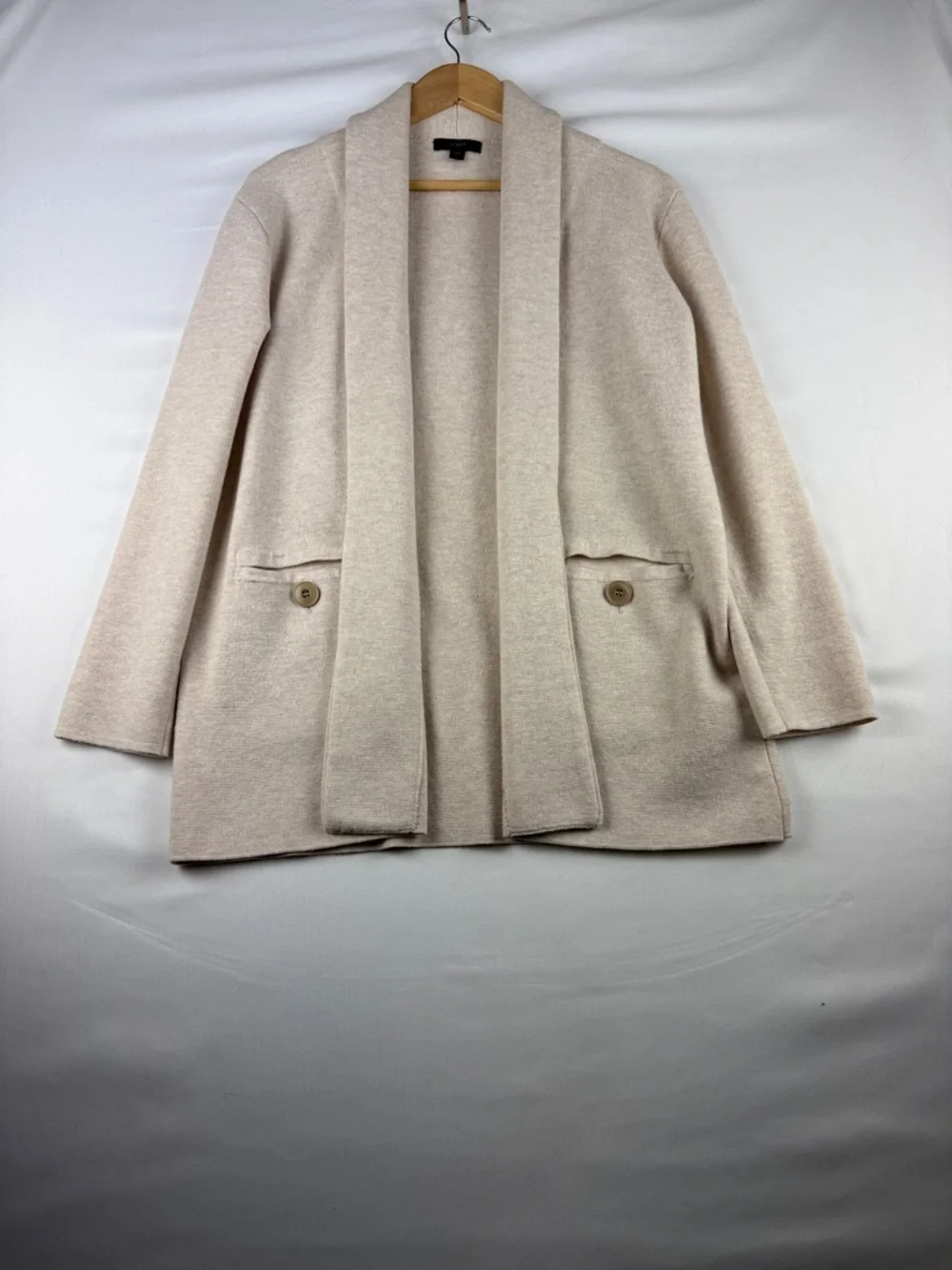 J.Crew Cream Merino Wool Blend Cardigan Sweater Size XS Cozy Classic